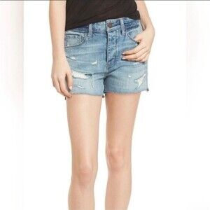 Treasure & Bond Foster Boyfriend High Rise Cutoff Distressed Jean Short Fray Hem